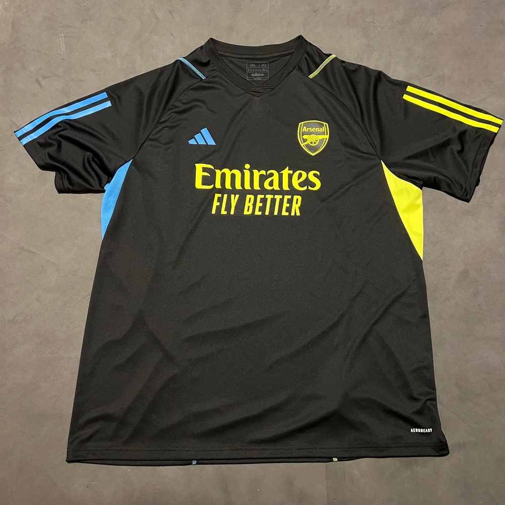 Adidas Arsenal FC 2023-24 Training Tiro Jersey Mens 2XL Black‎ Yellow Slim Fit